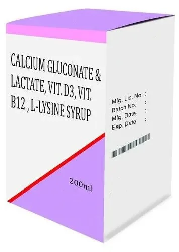 Calcium Gluconate, Vitamin D3 + Vitamin B12 Syrup